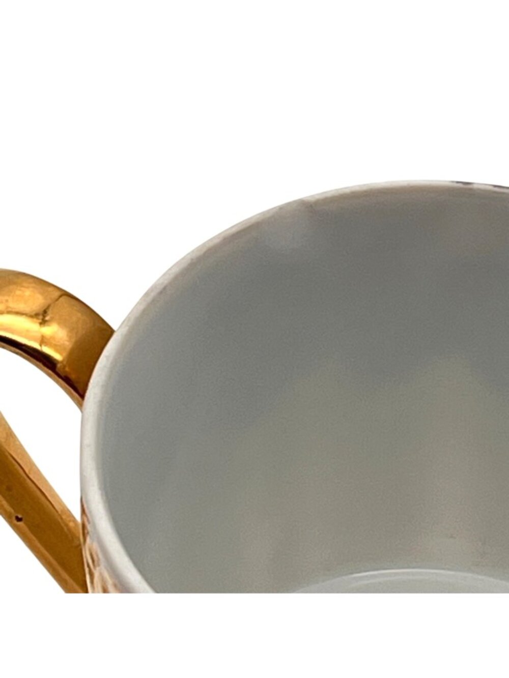 Vintage Porcelain Cup Set Of 3 Gold Handle & Grape Leaf Pattern Signed WM Sharp - Picture 11 of 16